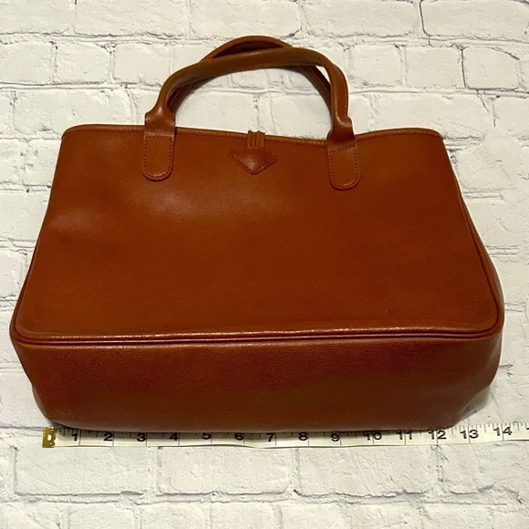 Longchamp Brown Leather Roseau Bag - Bamboo Front Clasp - Picture 2 of 14